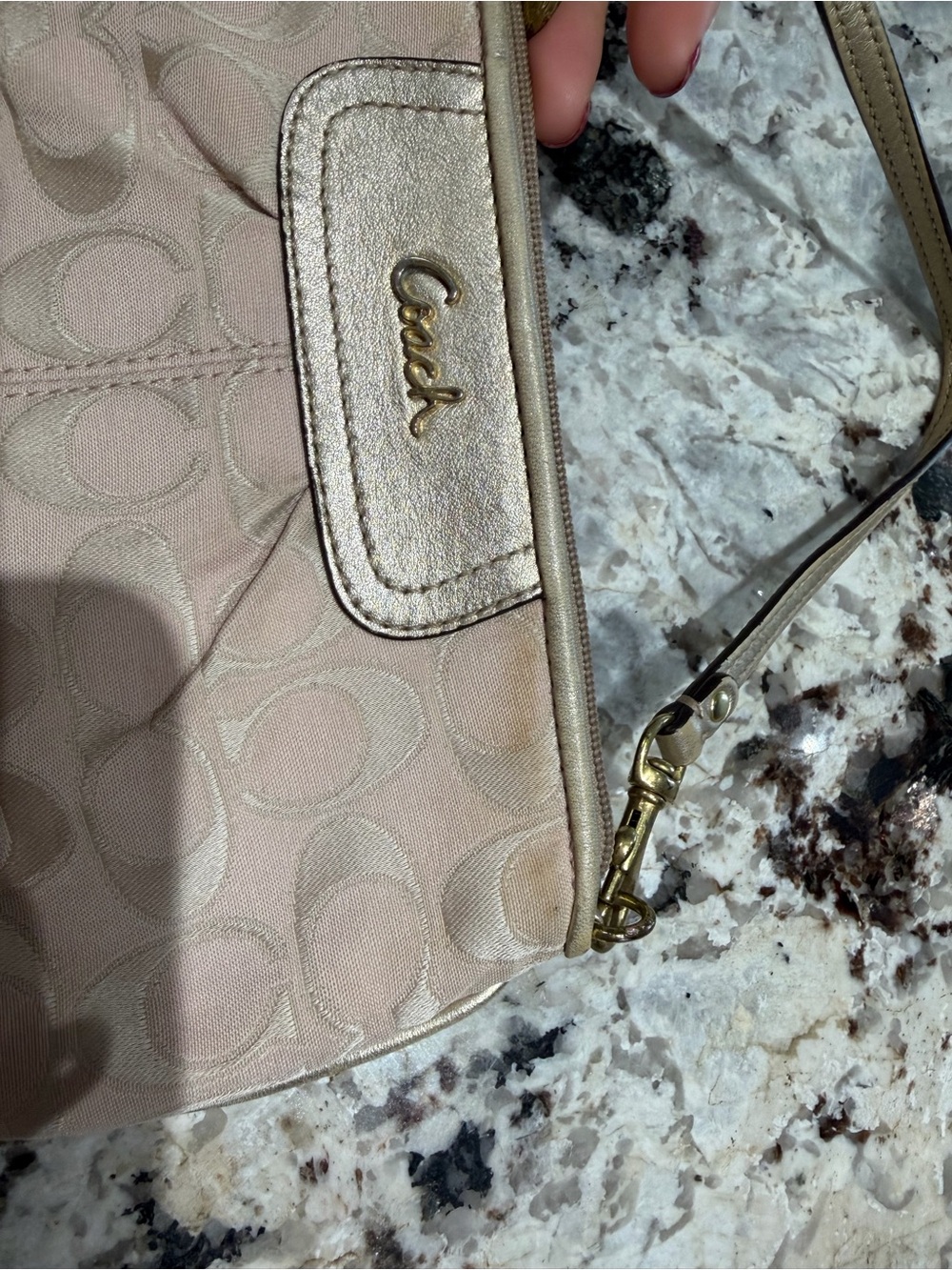 Y2K Coach Mini Shoulder Bag in Blush Beige with Gold Hardware vintage - Picture 9 of 14